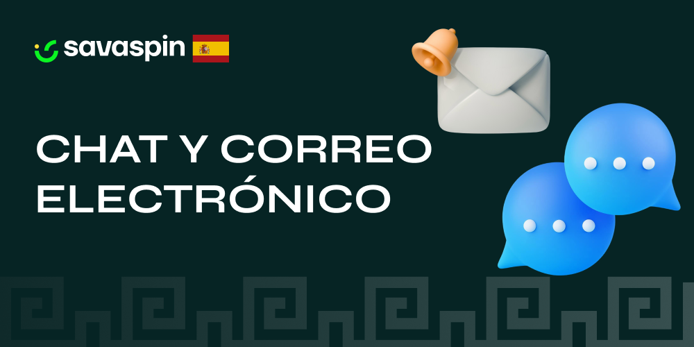 Ventana de chat en vivo y sobre de correo electrónico como opciones de contacto