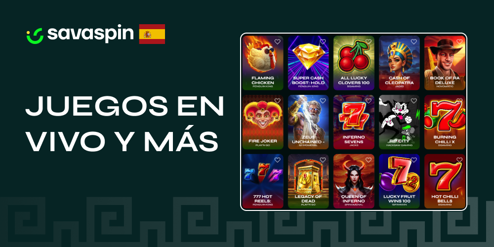 Mesa de blackjack, tragamonedas y ruleta en vivo en el casino Savaspin