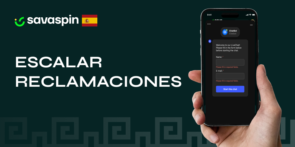 Captura de pantalla del chat con el soporte de Savaspin mostrando el proceso para escalar una reclamación