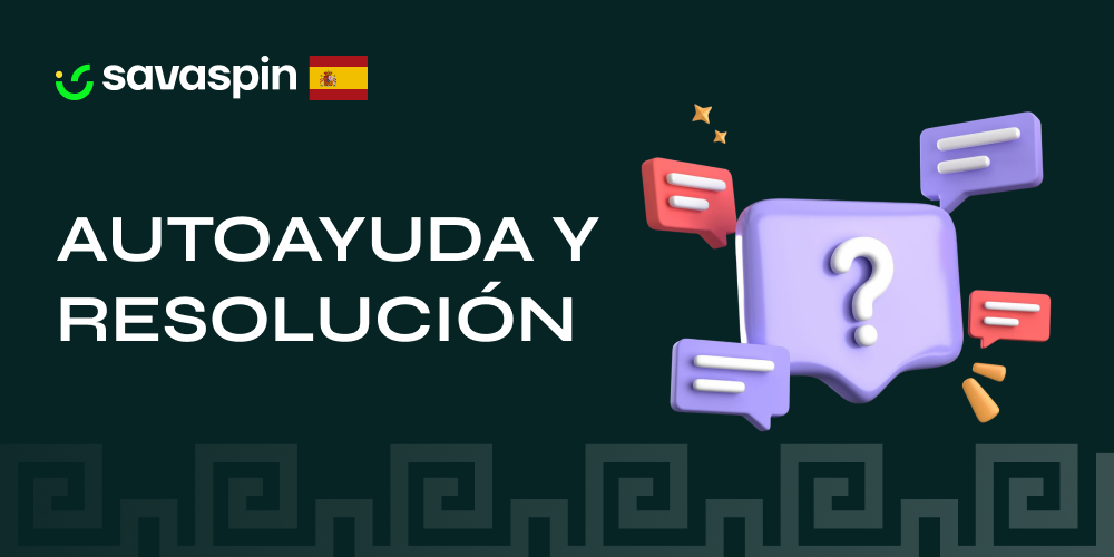 Iconos de preguntas frecuentes y solución de problemas en Savaspin