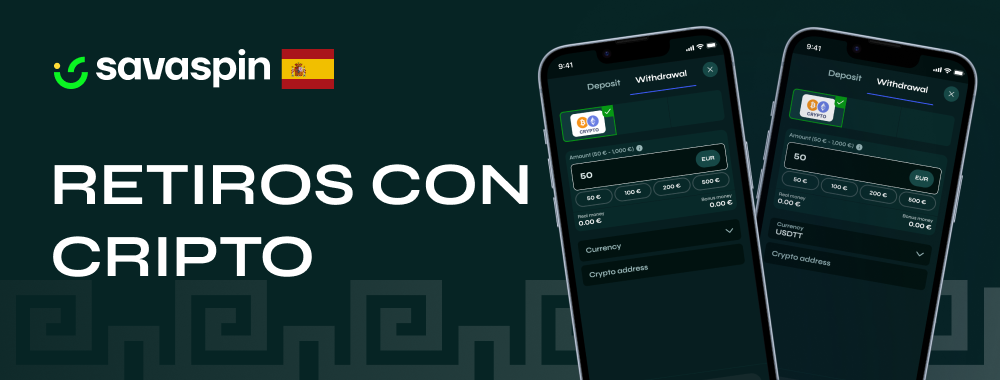 Símbolos de criptomonedas representando retiros anónimos en Savaspin